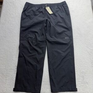REI‎ Co-op Trailmade Rain Pants Mens XXL Black Waterproof Shell 235-245-0010 NWT